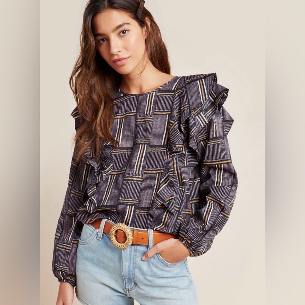 Anthropologie DOLAN Collection Nala Ruffled Blouse